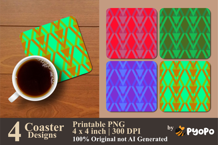 Zigzag Blaze Coaster Sublimation Design