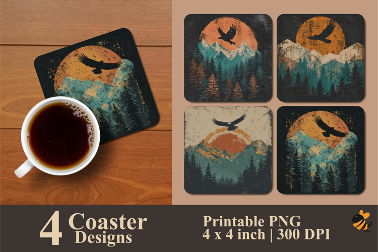 Black Cat Glasses Coaster Sublimation Design