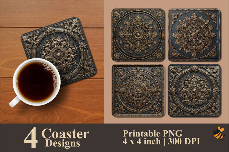 Luxury Royal Swirl Coaster Sublimation Design