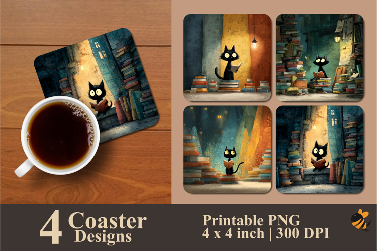 Tiny Scholar Coaster Sublimation Design