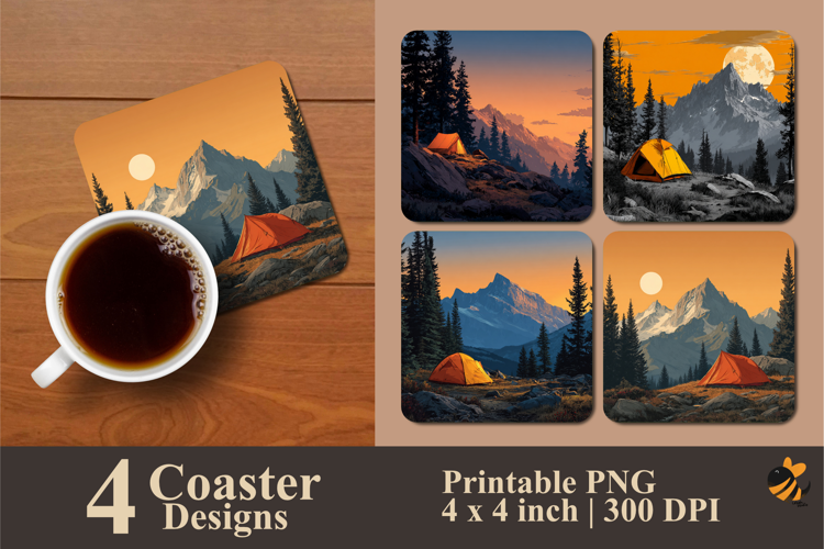 Fresh Morning Coaster Sublimation Design