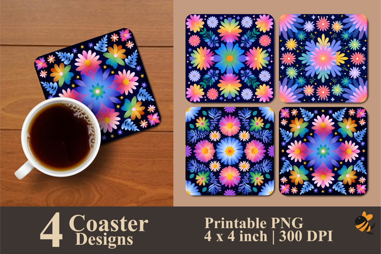 Star Flower Coaster Sublimation Design