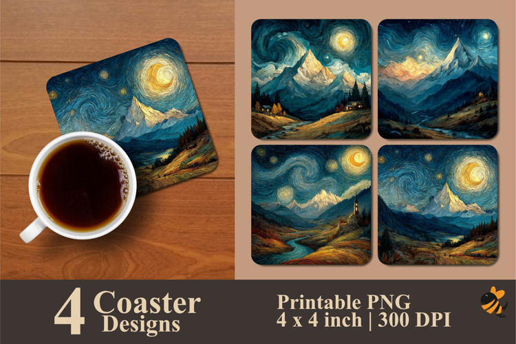 Natural Shades Coaster Sublimation Design