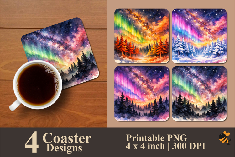 Galaxy Forest Coaster Sublimation Design