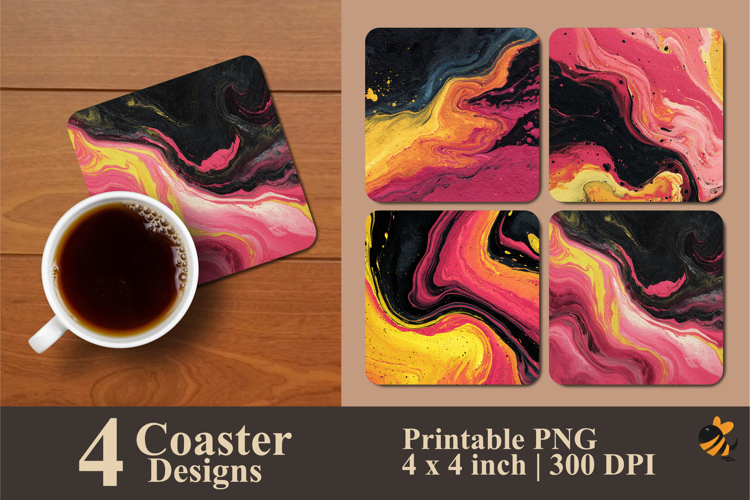 Creative Texture Coaster Sublimation Design
