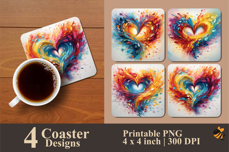 Vortex of Love Coaster Sublimation Design