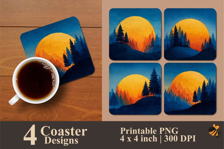 Big Moon Coaster Sublimation Design