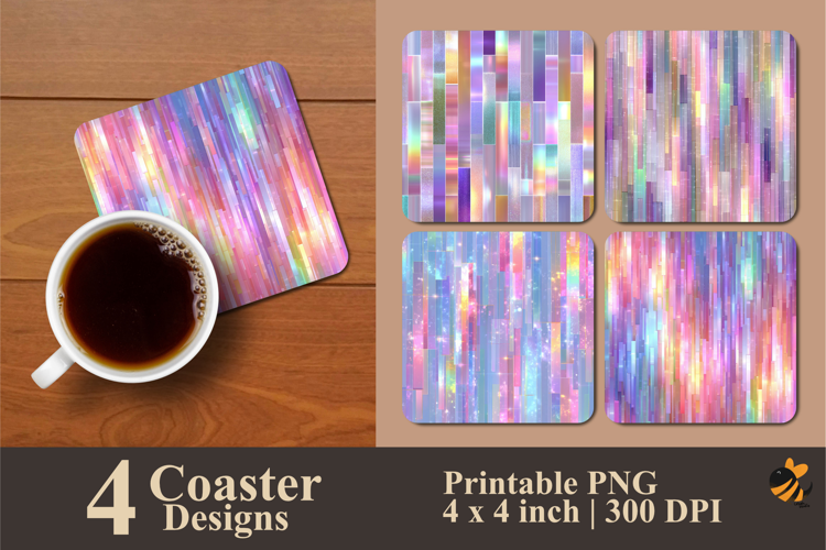 Colorful Gradient Coaster Sublimation Design