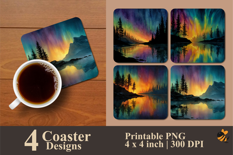 Color Eclipse Coaster Sublimation Design