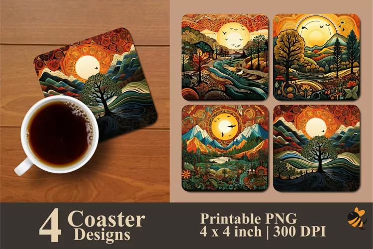Tribal Nature Coaster Sublimation Designs