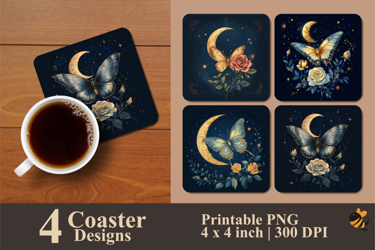 Futuristic Night Coaster Sublimation Design