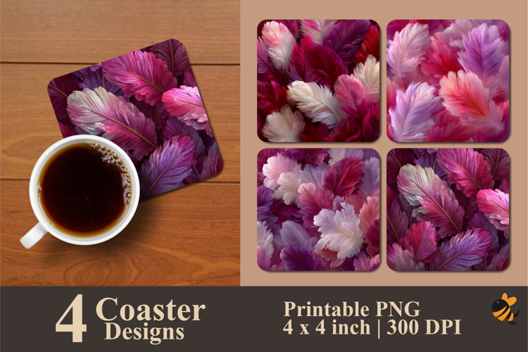 Soft Feather Coaster Sublimation Design