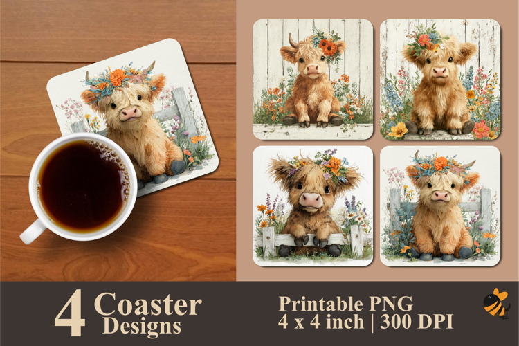 Cute Birth Coaster Sublimation Design