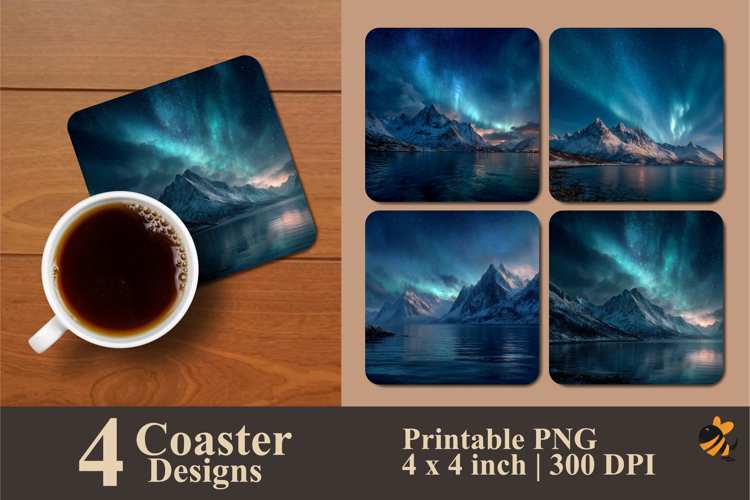 Mountain Cinematic Coaster Sublimation Design