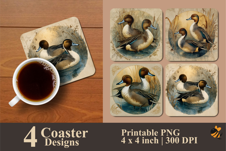Nosy Duck Coaster Sublimation Design