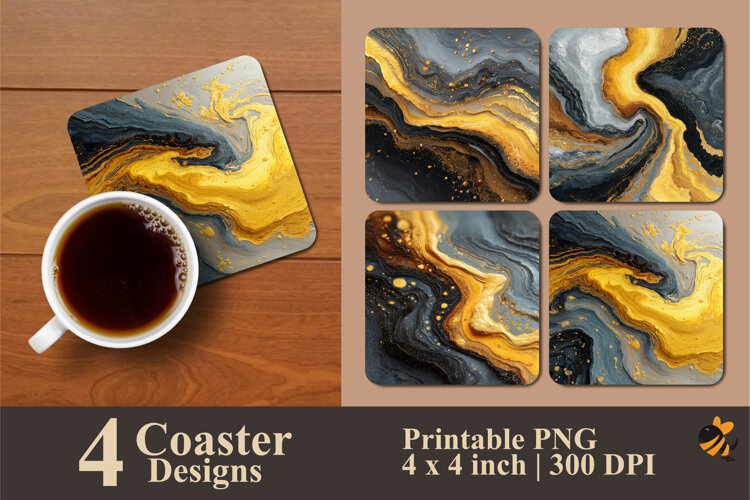 Luxury Texture Coaster Sublimation Design example image 1