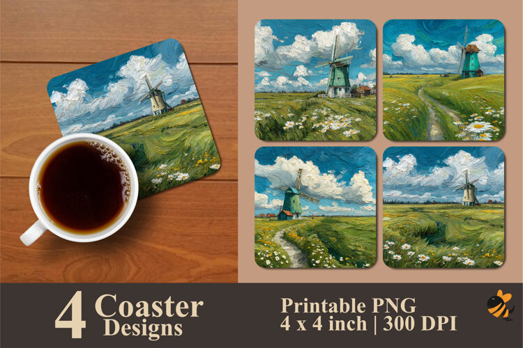 Meadow Coaster Sublimation Design example image 1