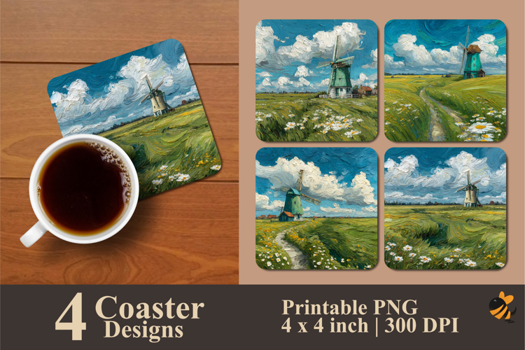 Meadow Coaster Sublimation Design