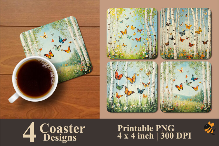 Pasture Party Coaster Sublimation Design example image 1