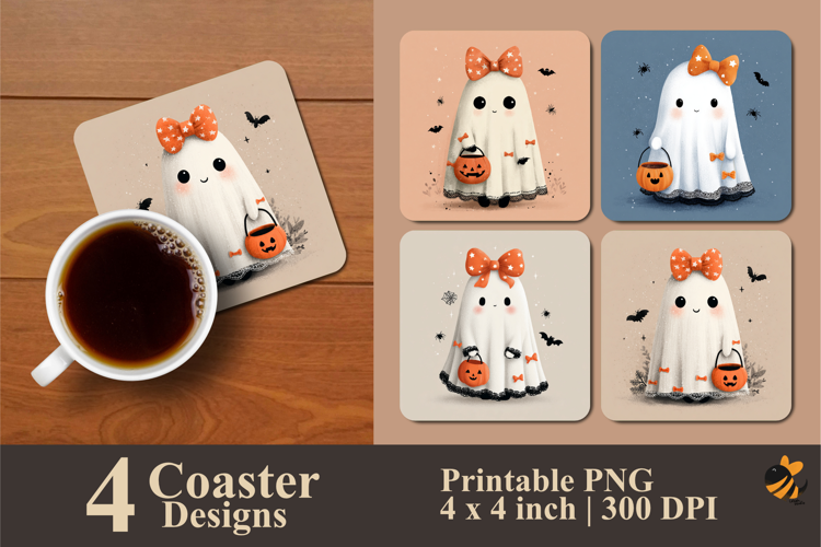 Beautiful Ghost Coaster Sublimation Design