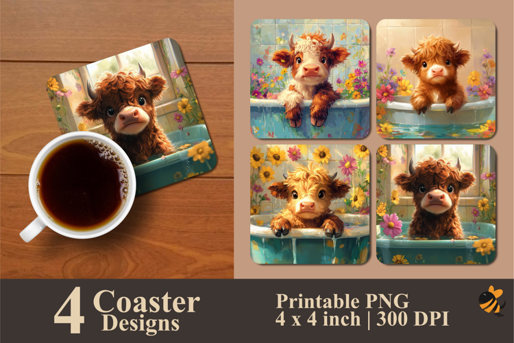 Bright Color Paint Coaster Sublimation Design