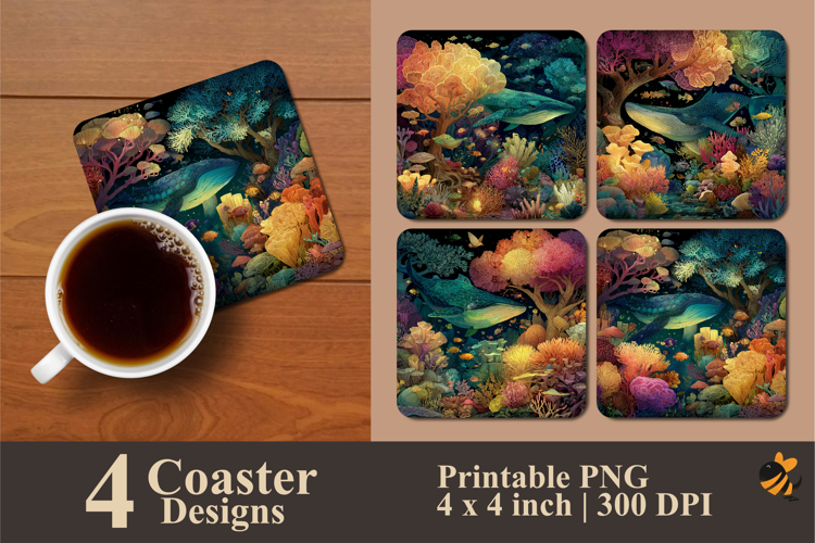Underwater Magic Coaster Sublimation Designs