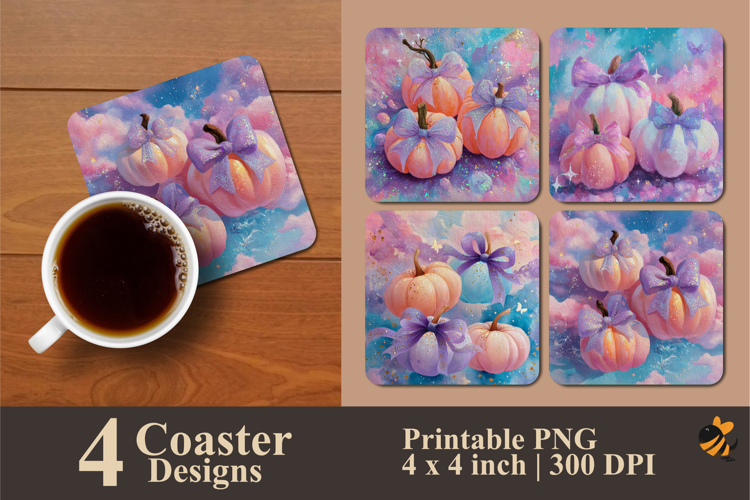 Pumpkin Gift Coaster Sublimation Design