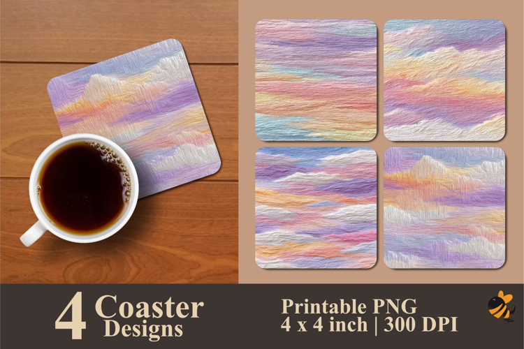 Pencil Texture Coaster Sublimation Design