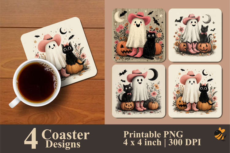 Spooky Night Coaster Sublimation Design