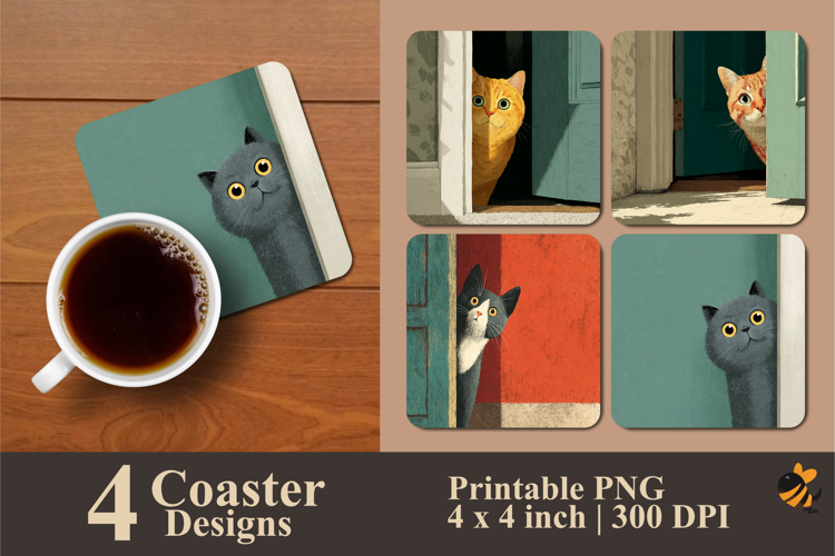 Peeking at Prey Coaster Sublimation Design