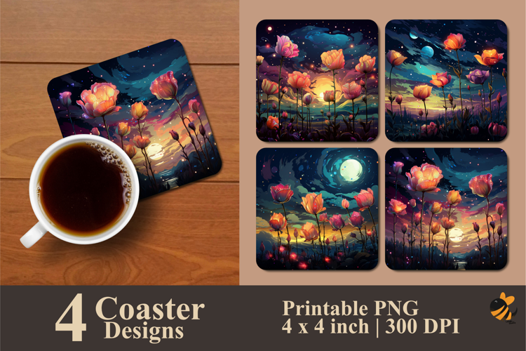 Evening Harmony Coaster Sublimation Design