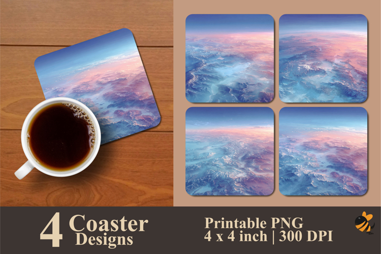 Natural Light Coaster Sublimation Design