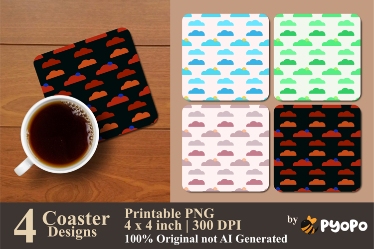 Cloud Parade Coaster Sublimation Design