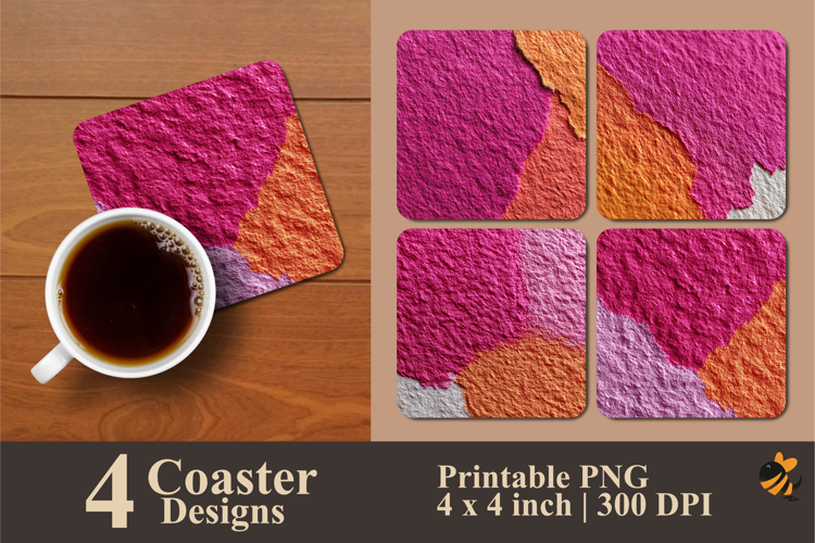 Artistic Texture Coaster Sublimation Design
