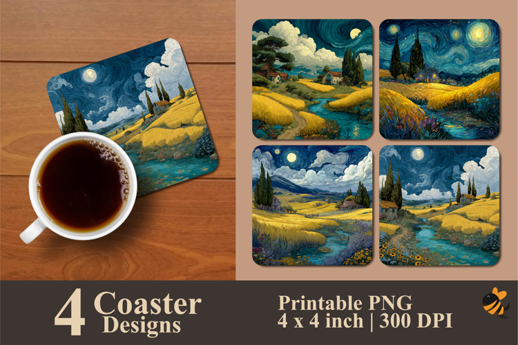 Natural Ecosystem Coaster Sublimation Design