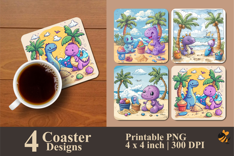 Cheerfulness Coaster Sublimation Design