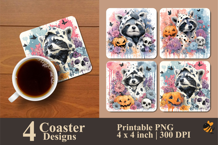 Pumpkin Weasel Coaster Sublimation Design