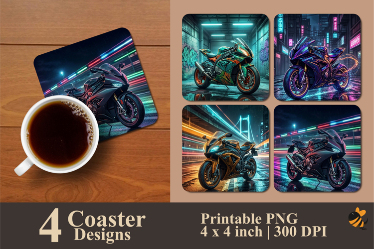 Neon Ride Collection Coaster Sublimation Designs