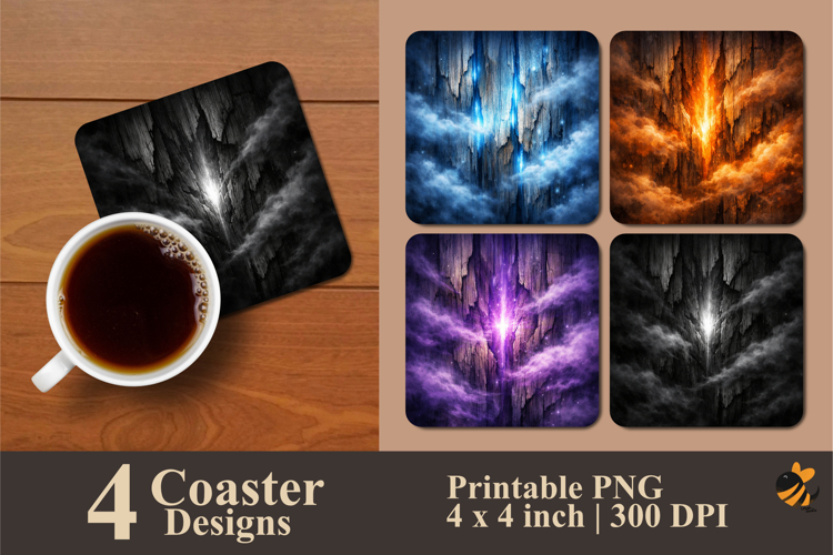 Mystic Plank Coaster Sublimation Design