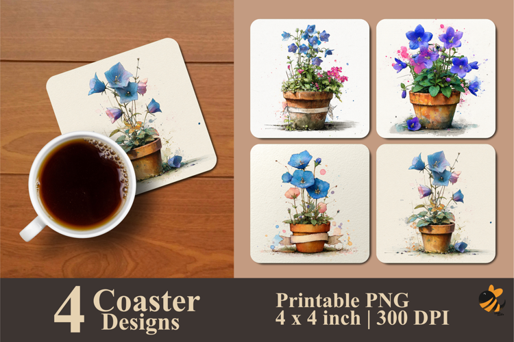 Wild Flowers Coaster Sublimation Design