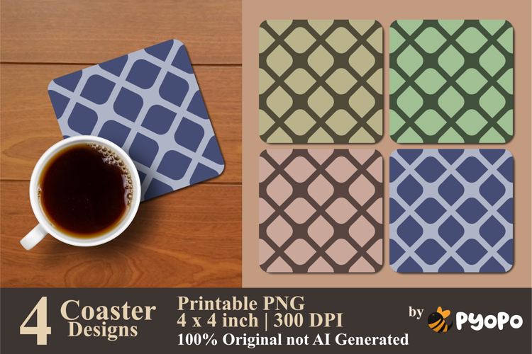 Elegant Mesh Coaster Sublimation Design