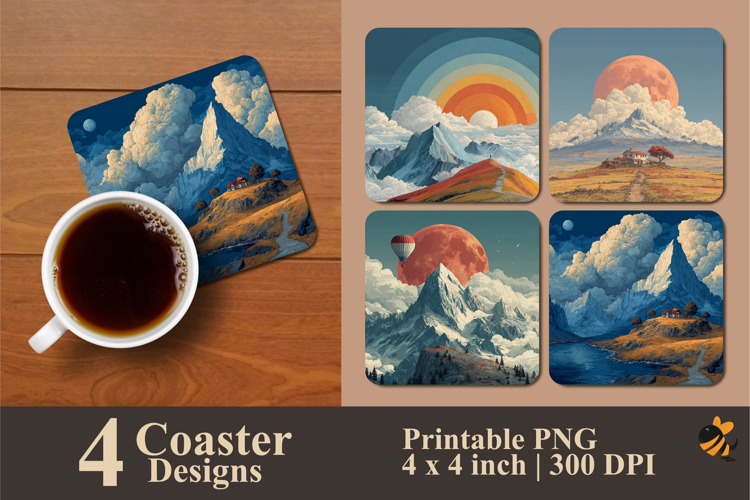 World Fantasy Coaster Sublimation Design