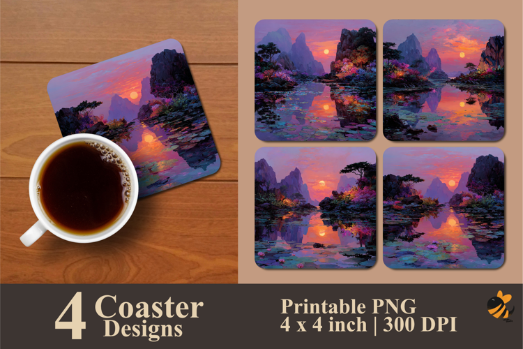 Tranquility of Nature Coaster Sublimation Design