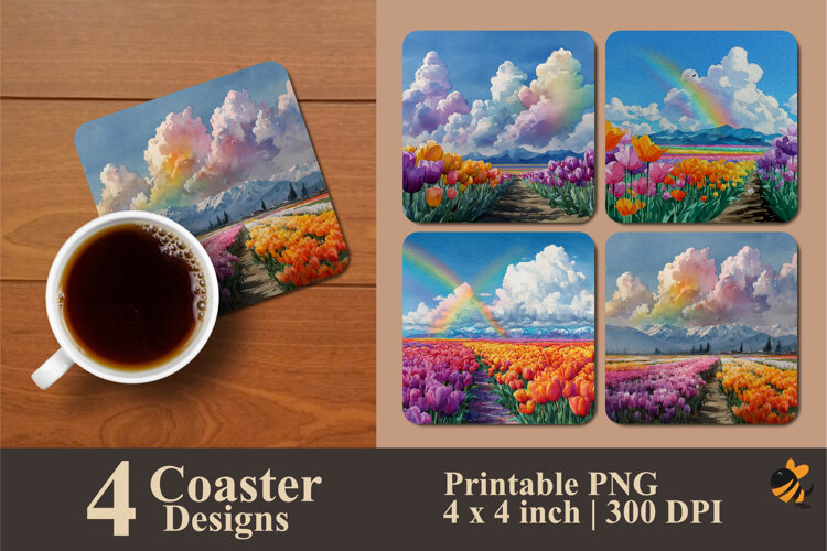 Tulip Fertility Coaster Sublimation Designs example image 1
