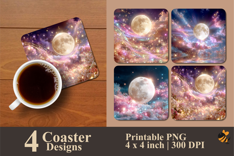 Moonlight Coaster Sublimation Design