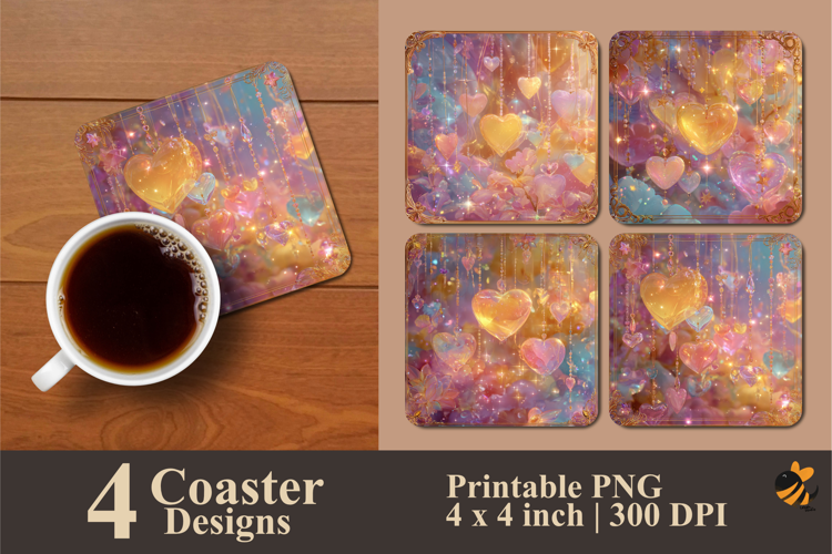 Love Trinkets Coaster Sublimation Design