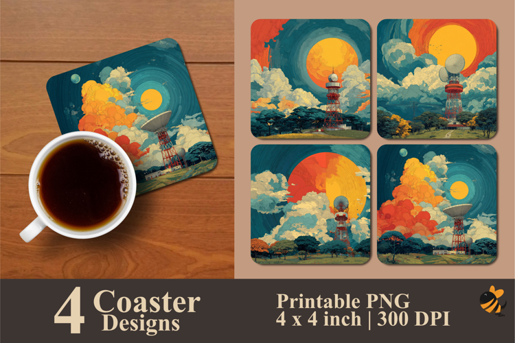 Beautiful Thumbnail Coaster Sublimation Design