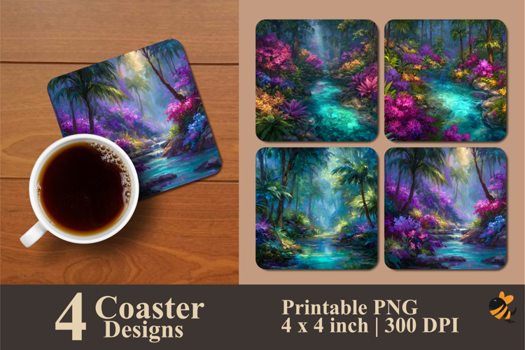 Explore Forest Coaster Sublimation Design