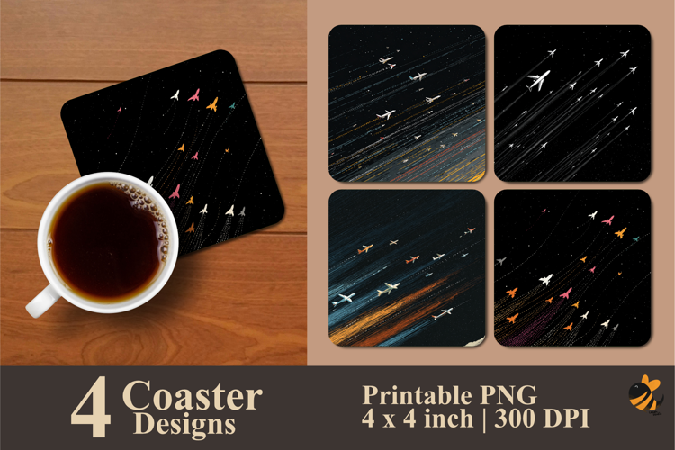 Fantasy Plane Coaster Sublimation Designs
