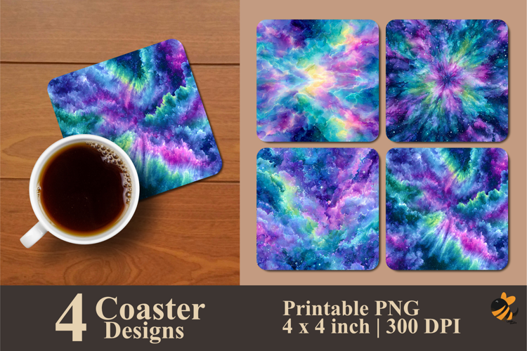Digital Art Textured Coaster Sublimation Design